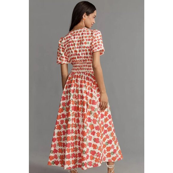 Anthropologie The Katerina Button-Front Dress Maxi Poppy Floral Plus Size 2X NWT - Picture 3 of 6